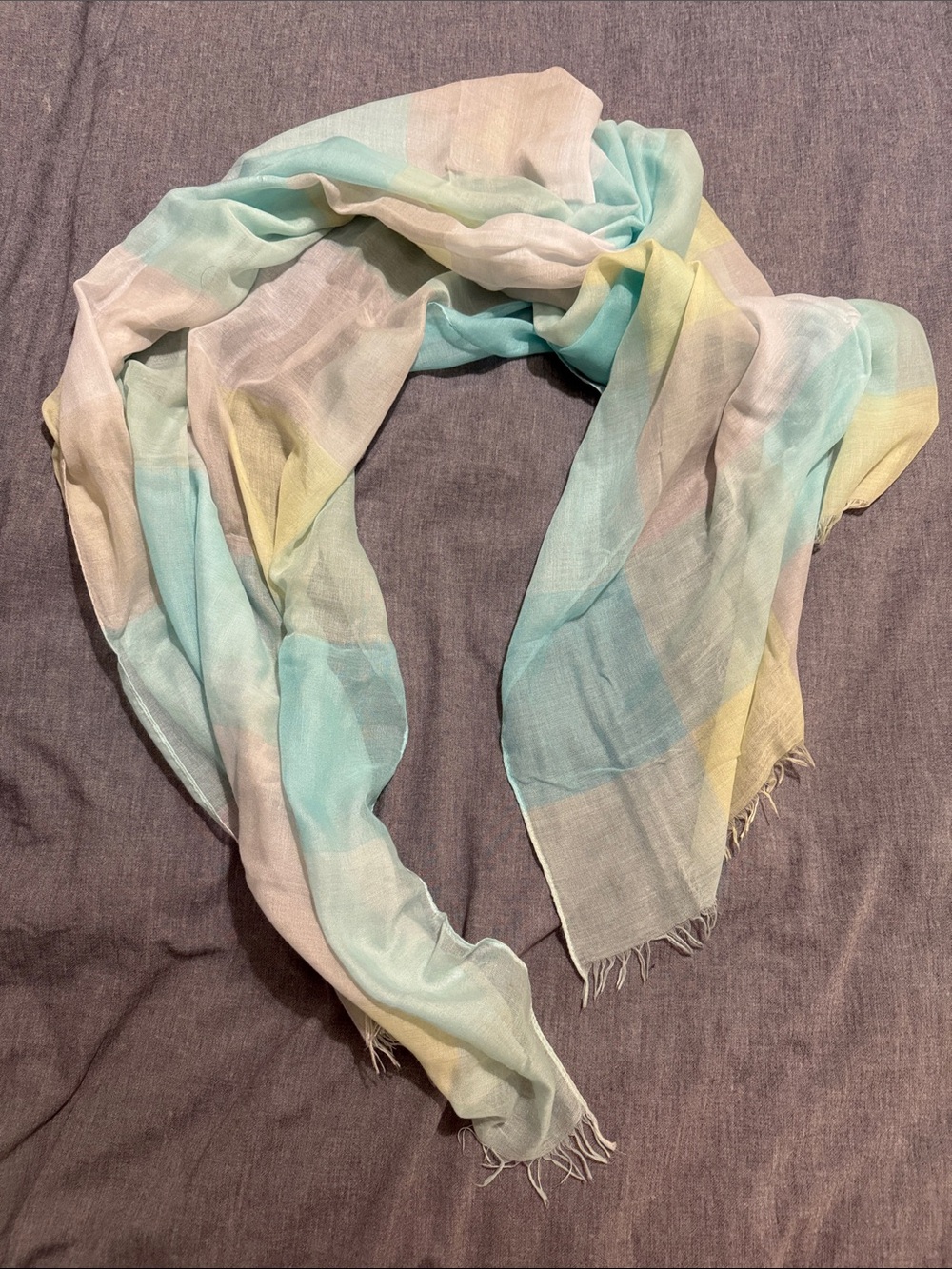 Summer wrap/scarf (blue/yellow)